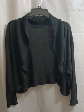 Black Draped Open-Front Women's Sweater Cardigan